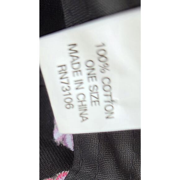 Michael Simon Embroidered Floral Baseball Hat Black Adjustable Cotton
